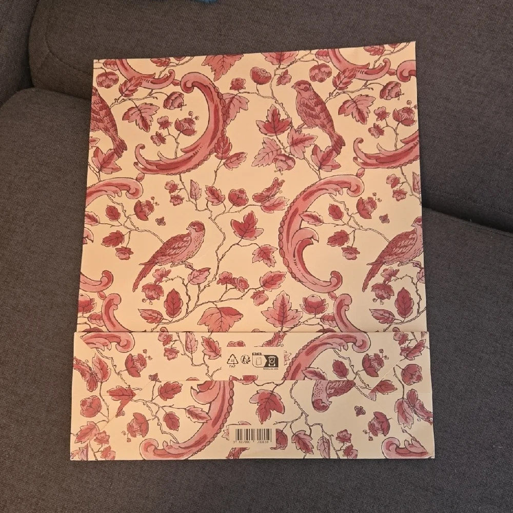 Sezane Gift Bag with Red and Cream Design